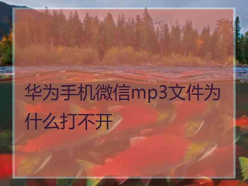 华为手机微信mp3文件为什么打不开 华为手机微信mp3文件为什么打不开