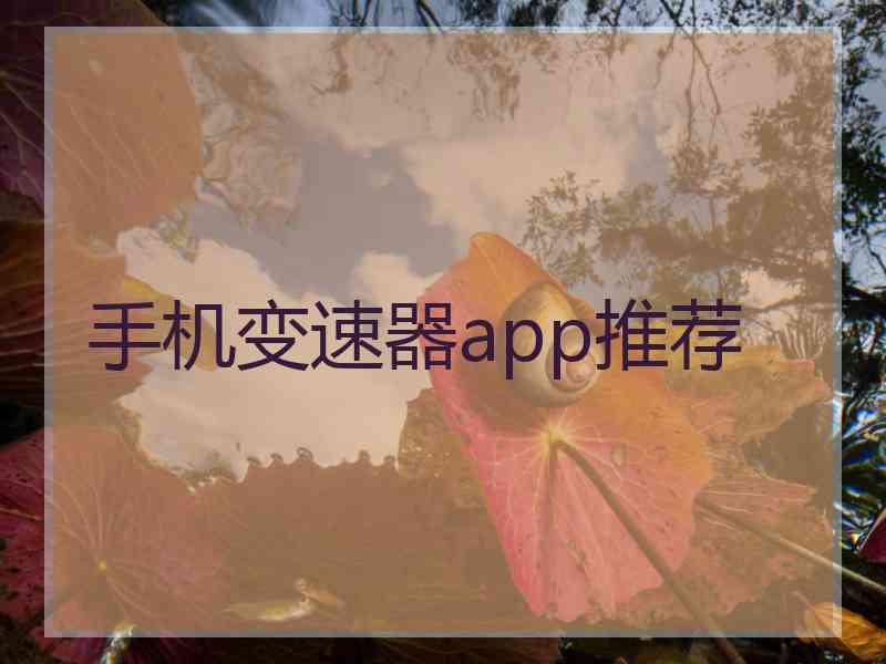 手机变速器app推荐 手机变速器app推荐