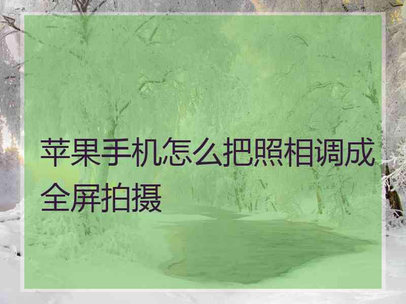 苹果手机怎么把照相调成全屏拍摄 苹果手机怎么把照相调成全屏拍摄