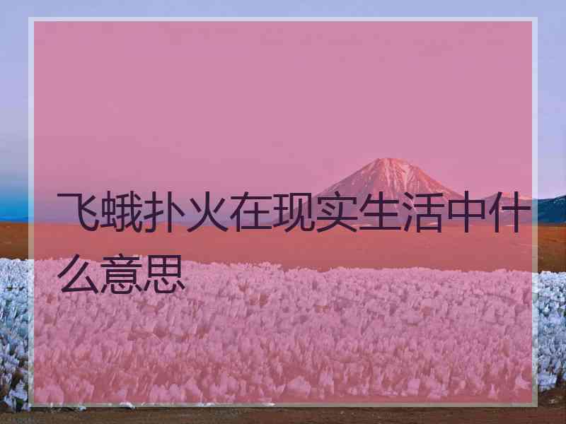 飞蛾扑火在现实生活中什么意思 飞蛾扑火在现实生活中什么意思