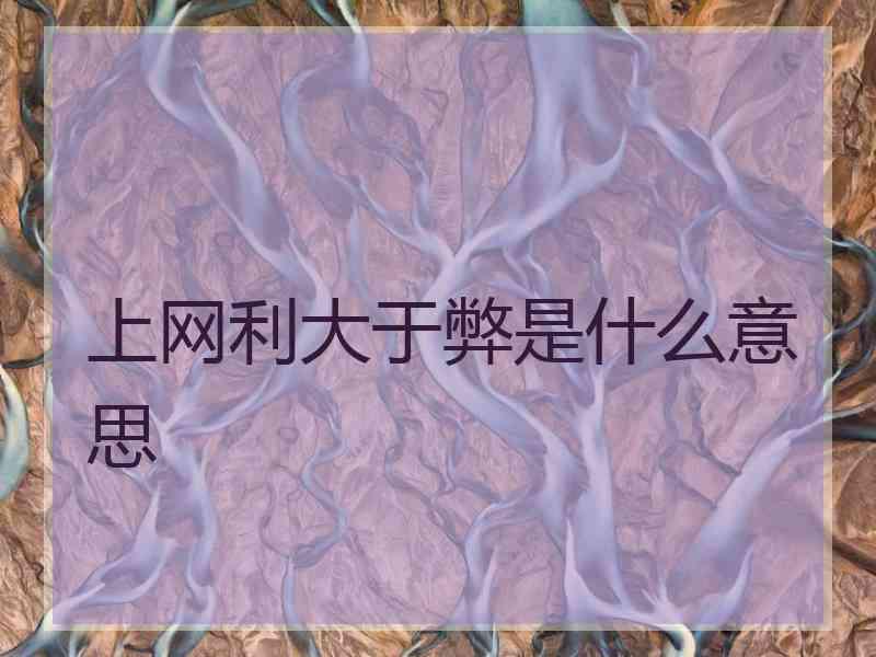 上网利大于弊是什么意思 上网利大于弊是什么意思