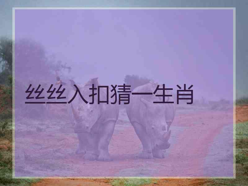 丝丝入扣猜一生肖 丝丝入扣猜一生肖