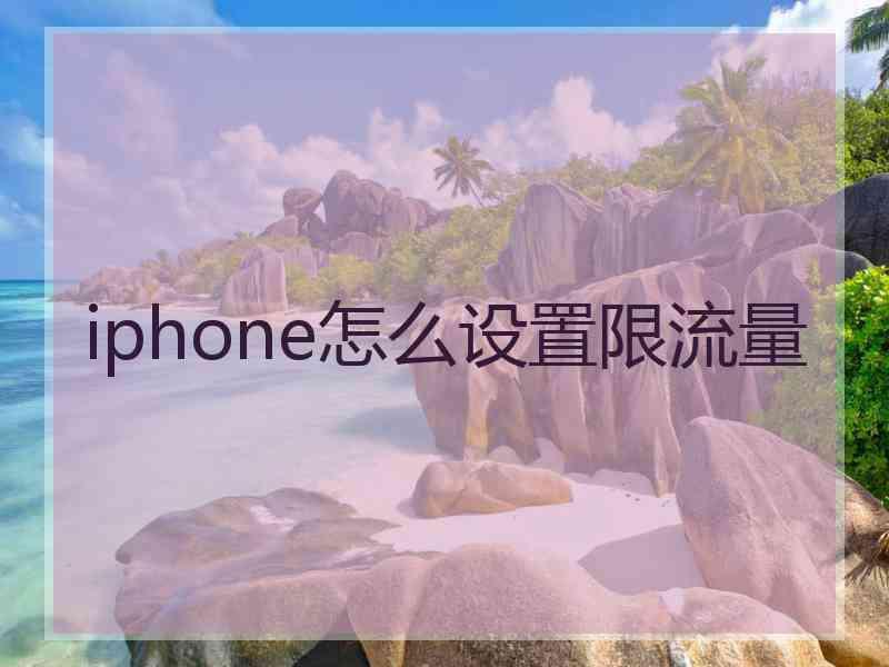 iphone怎么设置限流量 iphone怎么设置限流量