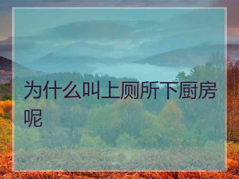 为什么叫上厕所下厨房呢 为什么叫上厕所下厨房呢