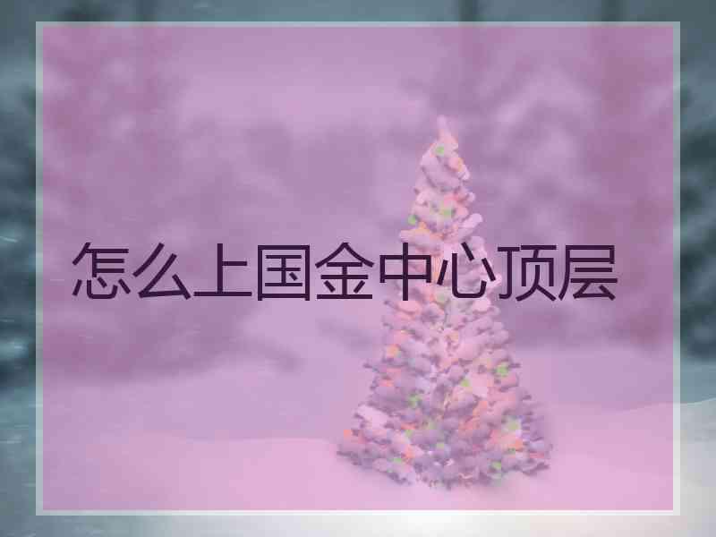 怎么上国金中心顶层 怎么上国金中心顶层