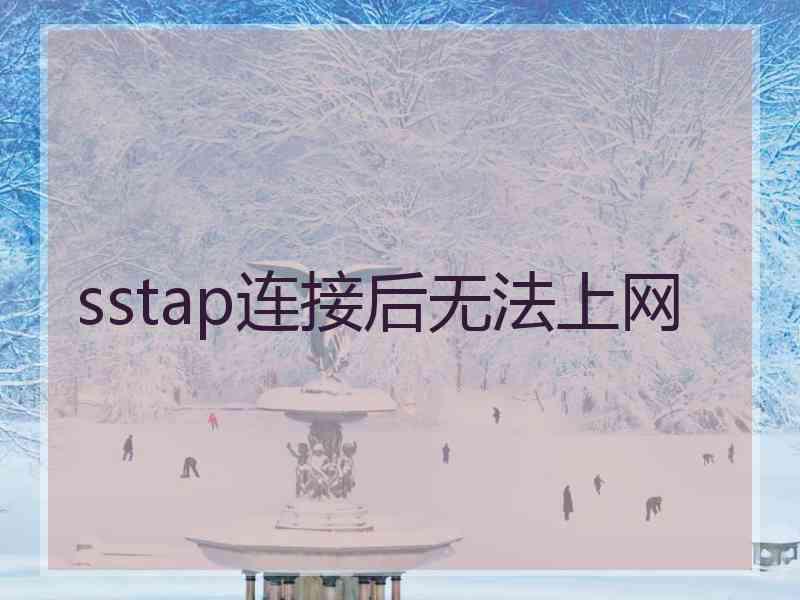 sstap连接后无法上网 sstap连接后无法上网