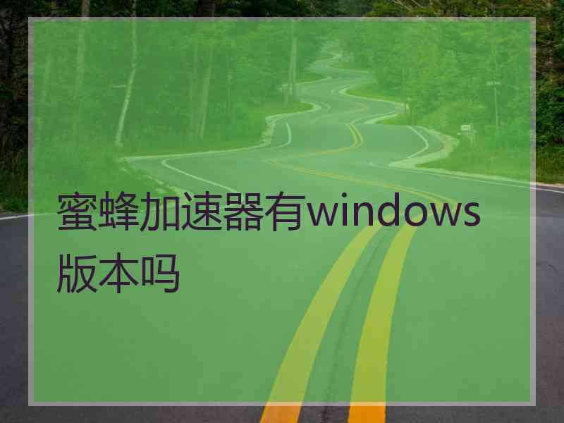 蜜蜂加速器有windows版本吗 蜜蜂加速器有windows版本吗