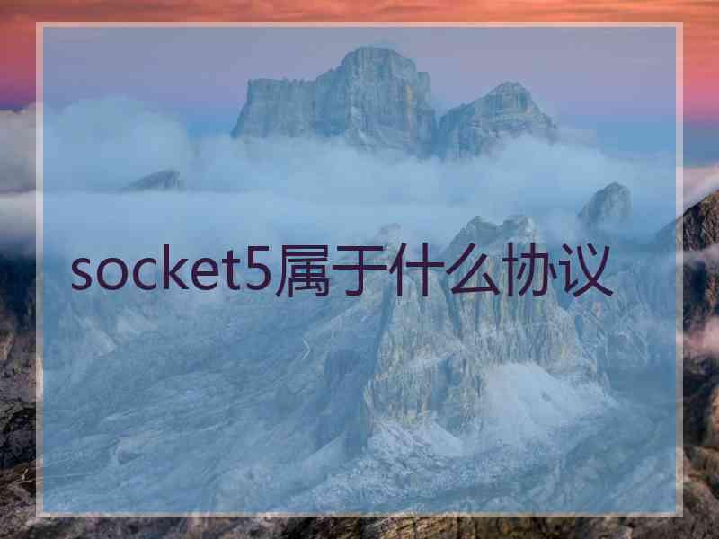 socket5属于什么协议 socket5属于什么协议