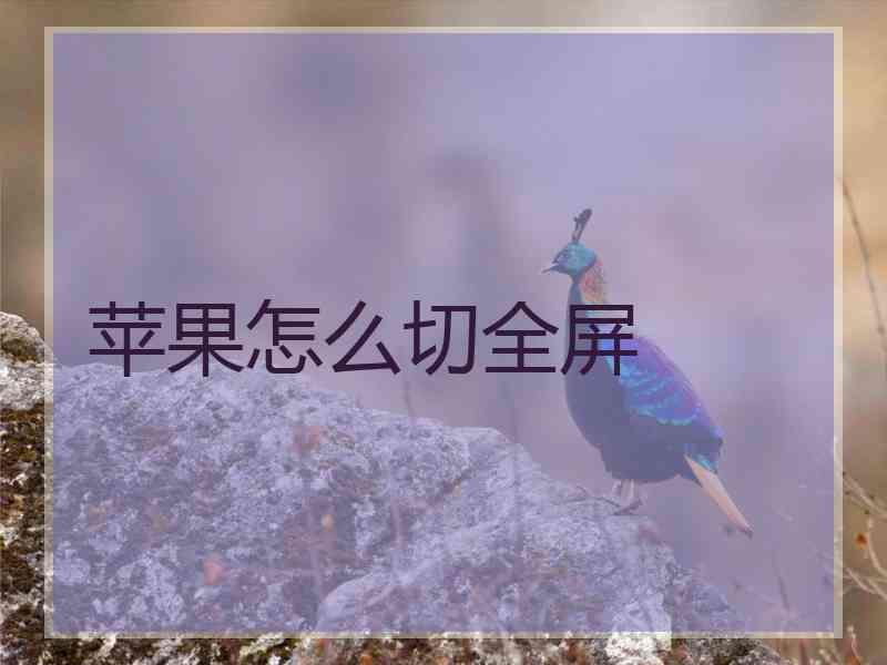 苹果怎么切全屏 苹果怎么切全屏