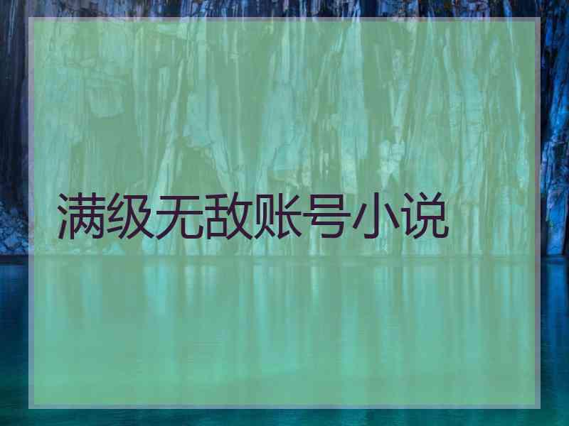 满级无敌账号小说 满级无敌账号小说