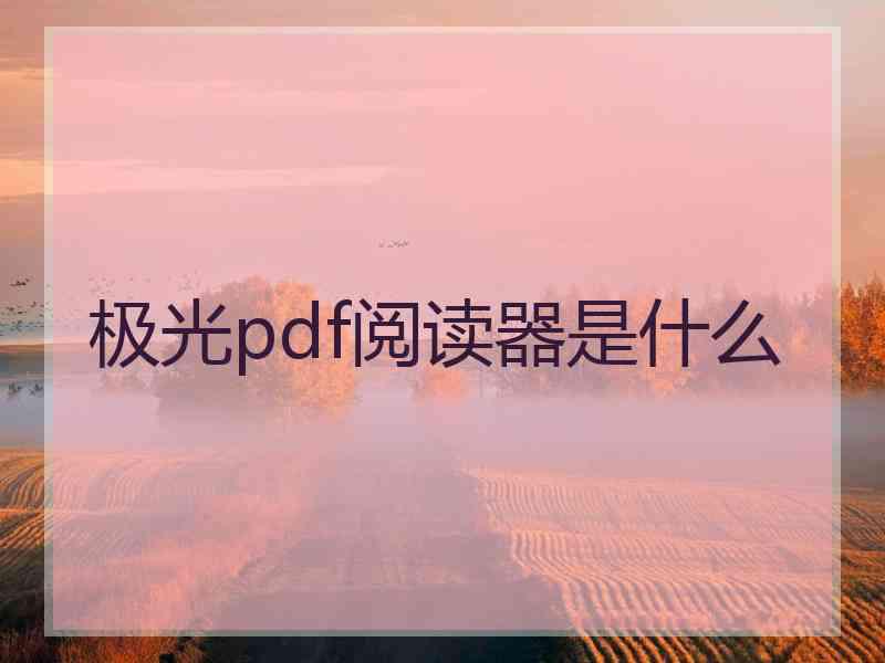 极光pdf阅读器是什么 极光pdf阅读器是什么