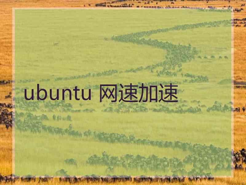 ubuntu 网速加速 ubuntu 网速加速