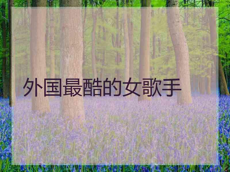 外国最酷的女歌手 外国最酷的女歌手