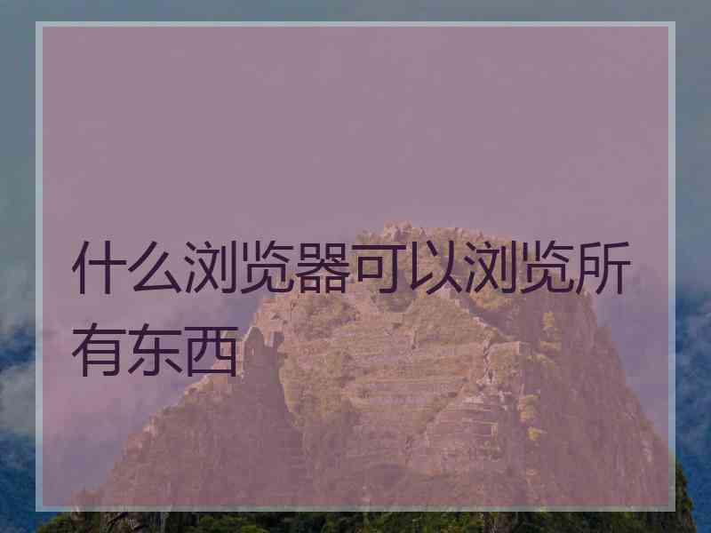 什么浏览器可以浏览所有东西