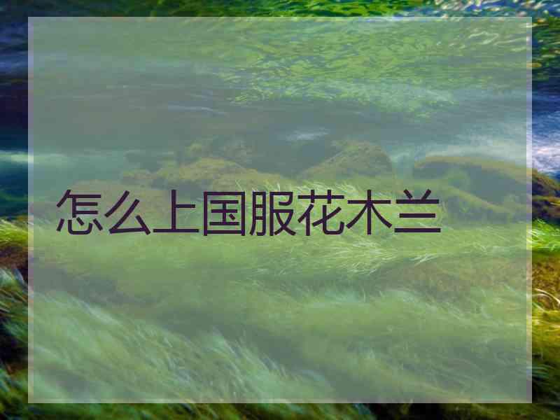 怎么上国服花木兰