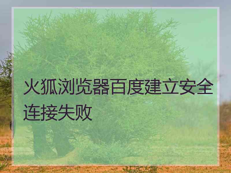 火狐浏览器百度建立安全连接失败