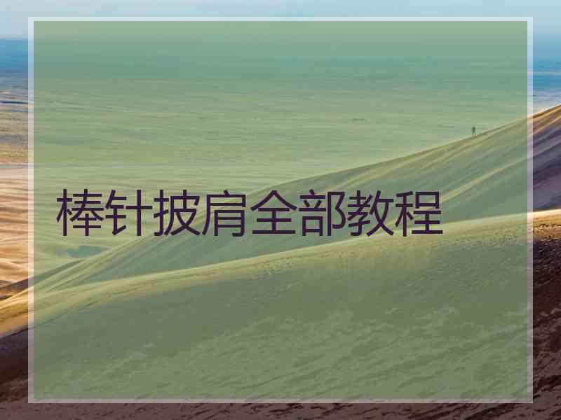棒针披肩全部教程