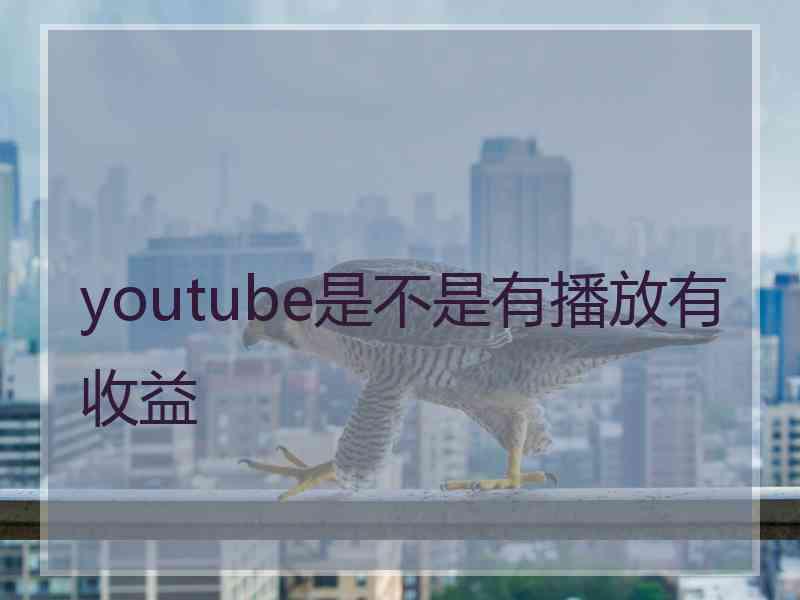 youtube是不是有播放有收益