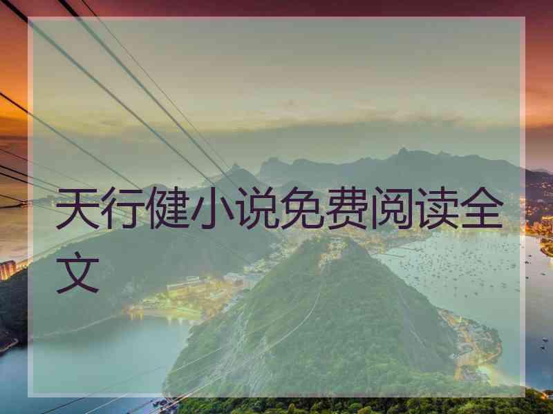 天行健小说免费阅读全文