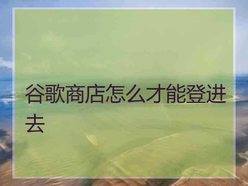 谷歌商店怎么才能登进去