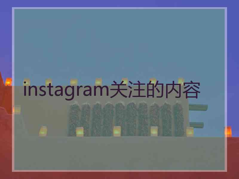 instagram关注的内容