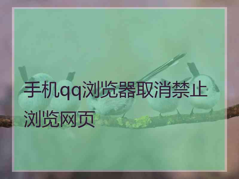 手机qq浏览器取消禁止浏览网页