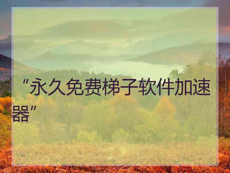 “永久免费梯子软件加速器”
