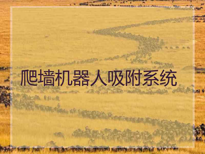 爬墙机器人吸附系统