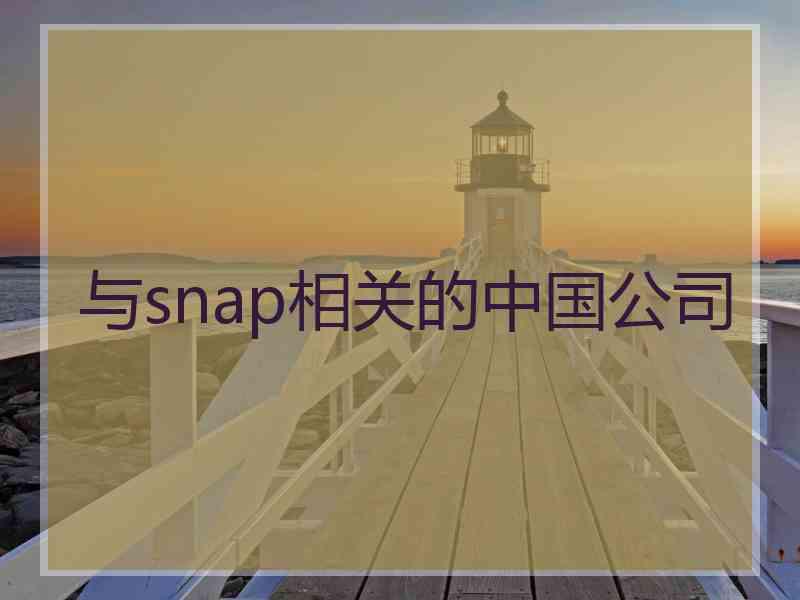 与snap相关的中国公司