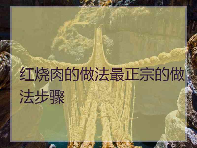 红烧肉的做法最正宗的做法步骤