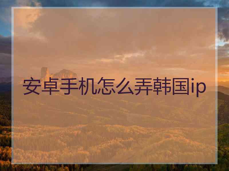 安卓手机怎么弄韩国ip