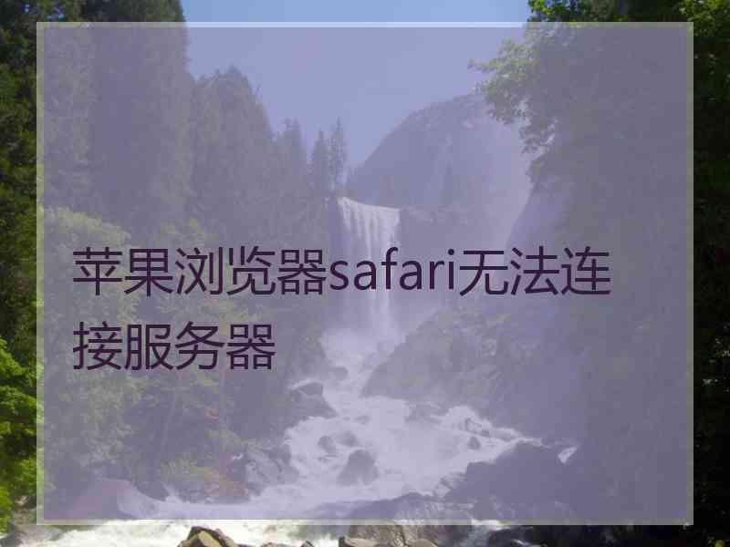 苹果浏览器safari无法连接服务器