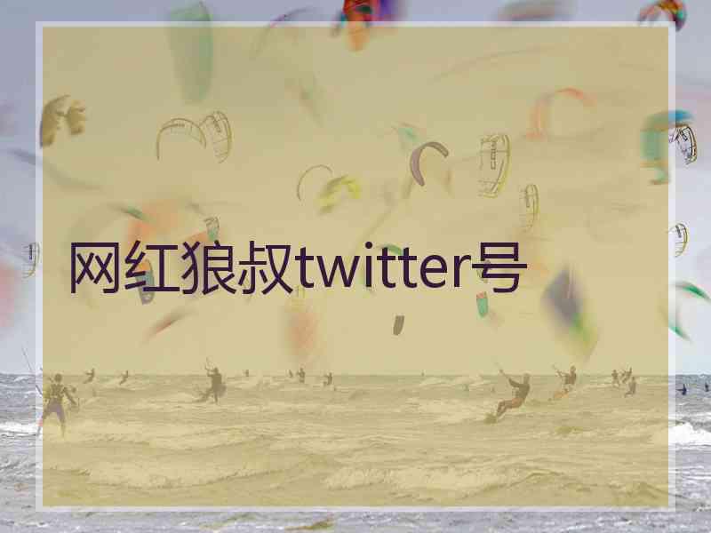 网红狼叔twitter号
