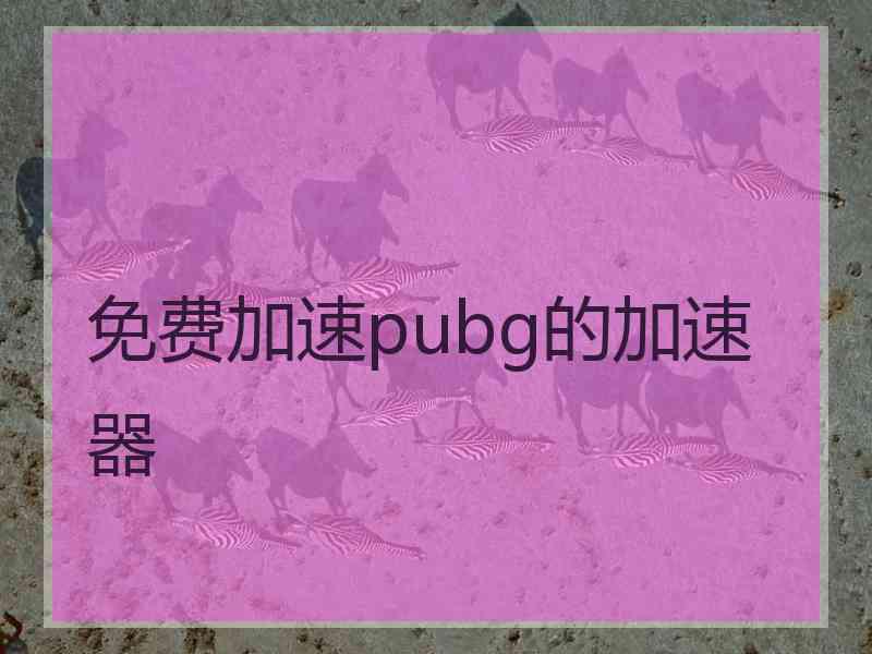 免费加速pubg的加速器