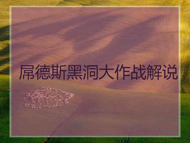 屌德斯黑洞大作战解说