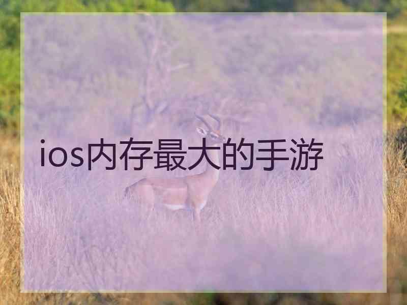 ios内存最大的手游