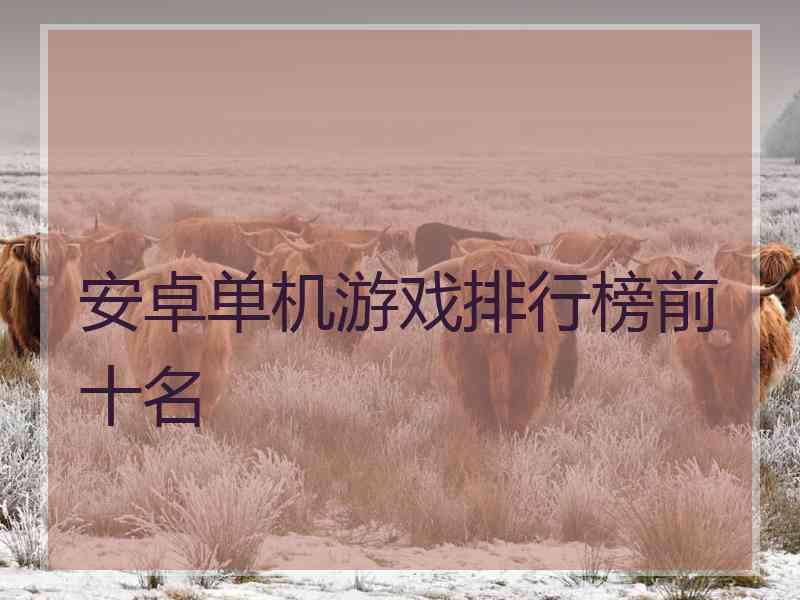 安卓单机游戏排行榜前十名