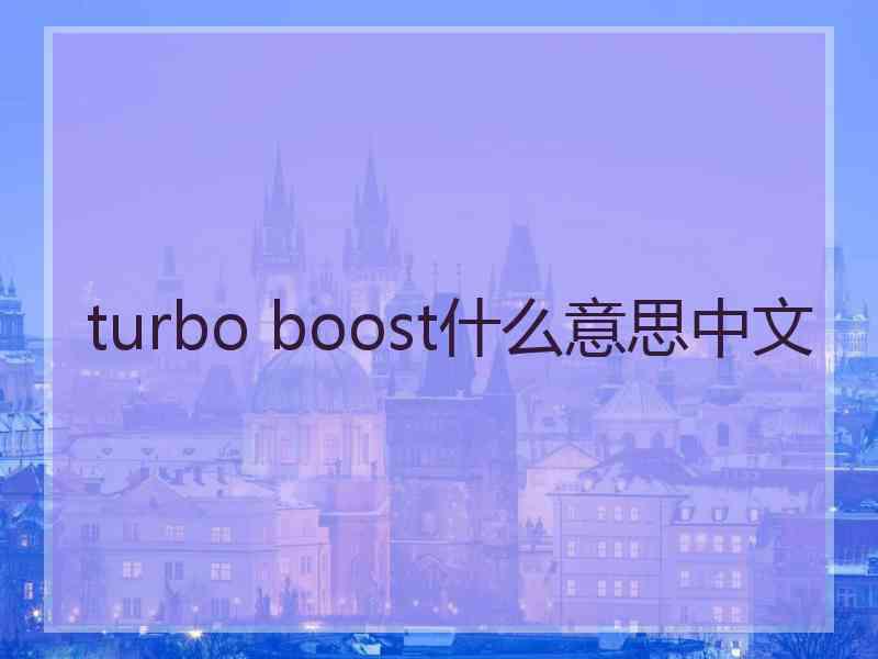 turbo boost什么意思中文