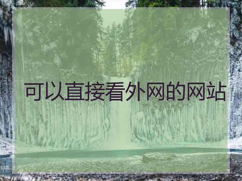 可以直接看外网的网站