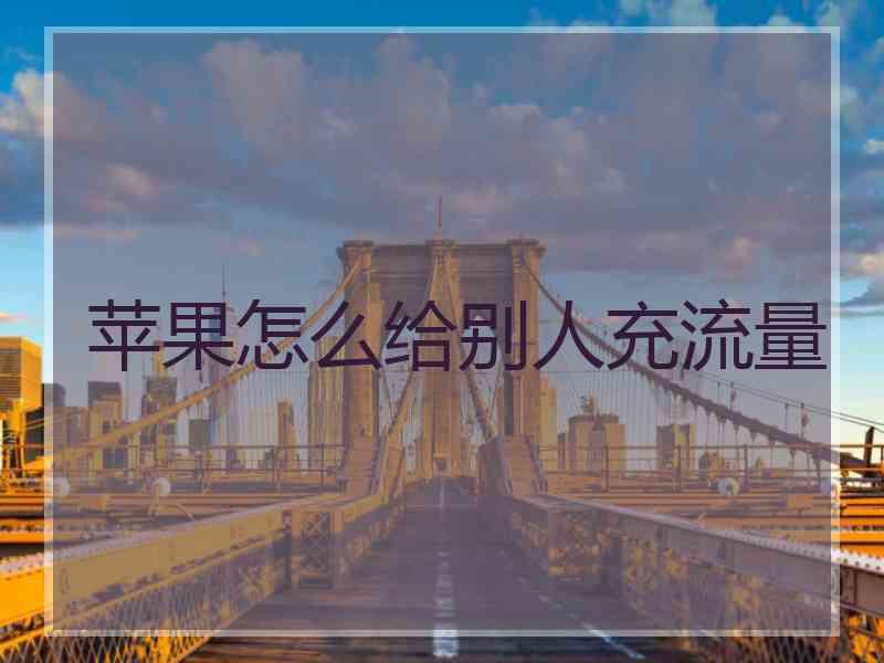 苹果怎么给别人充流量
