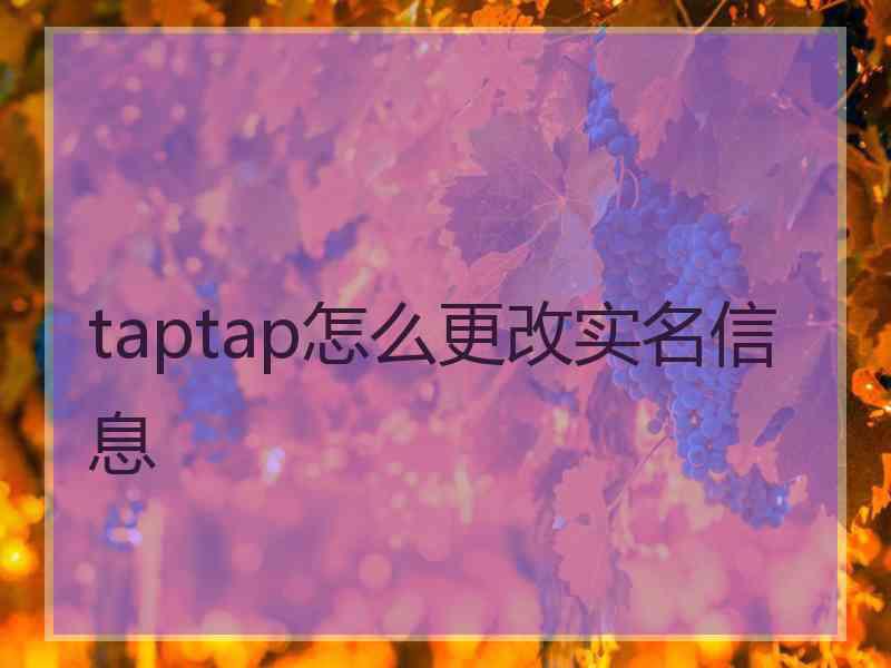 taptap怎么更改实名信息