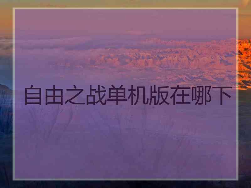 自由之战单机版在哪下