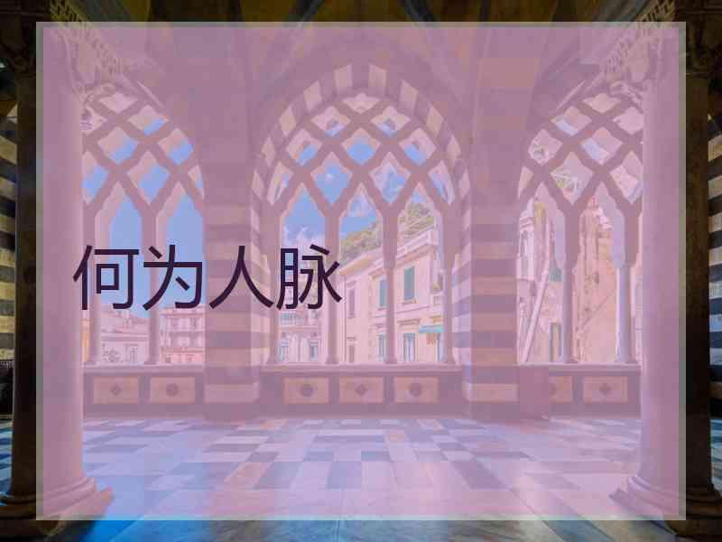 何为人脉