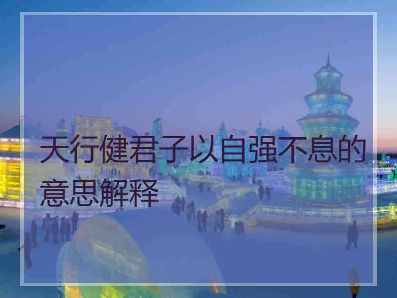 天行健君子以自强不息的意思解释