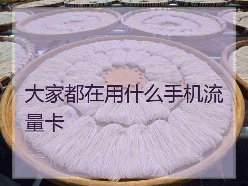 大家都在用什么手机流量卡