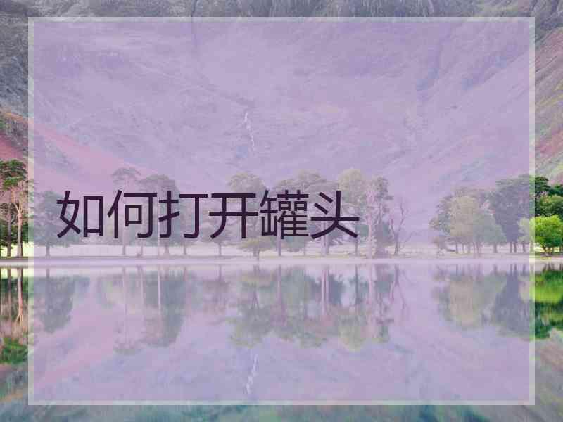 如何打开罐头