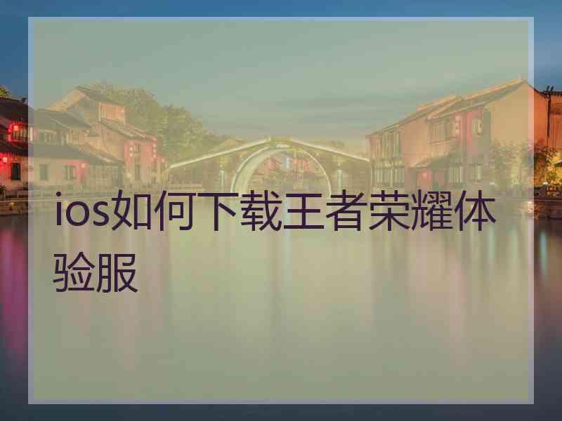 ios如何下载王者荣耀体验服