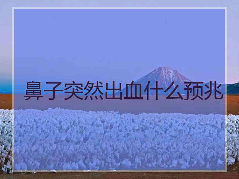 鼻子突然出血什么预兆