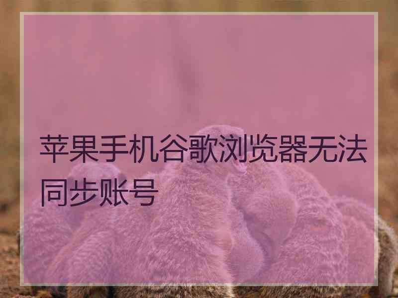 苹果手机谷歌浏览器无法同步账号