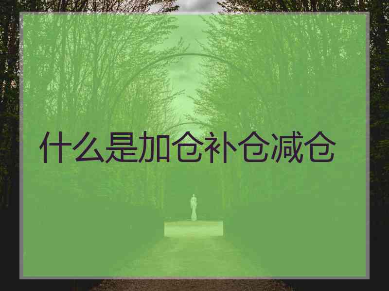 什么是加仓补仓减仓